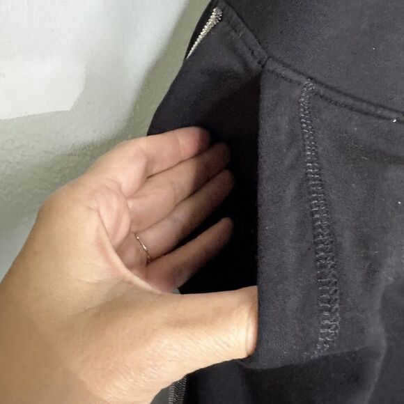 Chico's Track Pants Piping Womens XXL 4 Black Pull-On Stretch Pockets - Picture 5 of 7